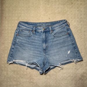 American Eagle Outfitters Light Blue Distressed Jean Shorts